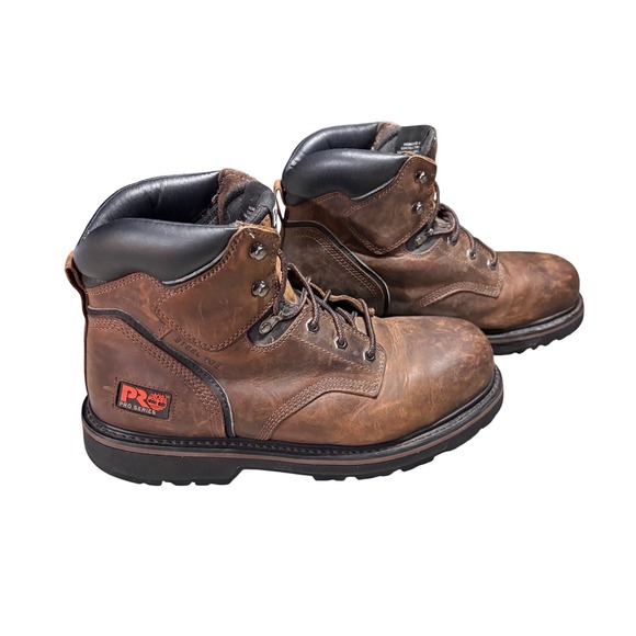 Timberland PRO Work Boots‎ Mens 12M Brown Steel Toe Leather 33034 EH Safety EUC main image 4